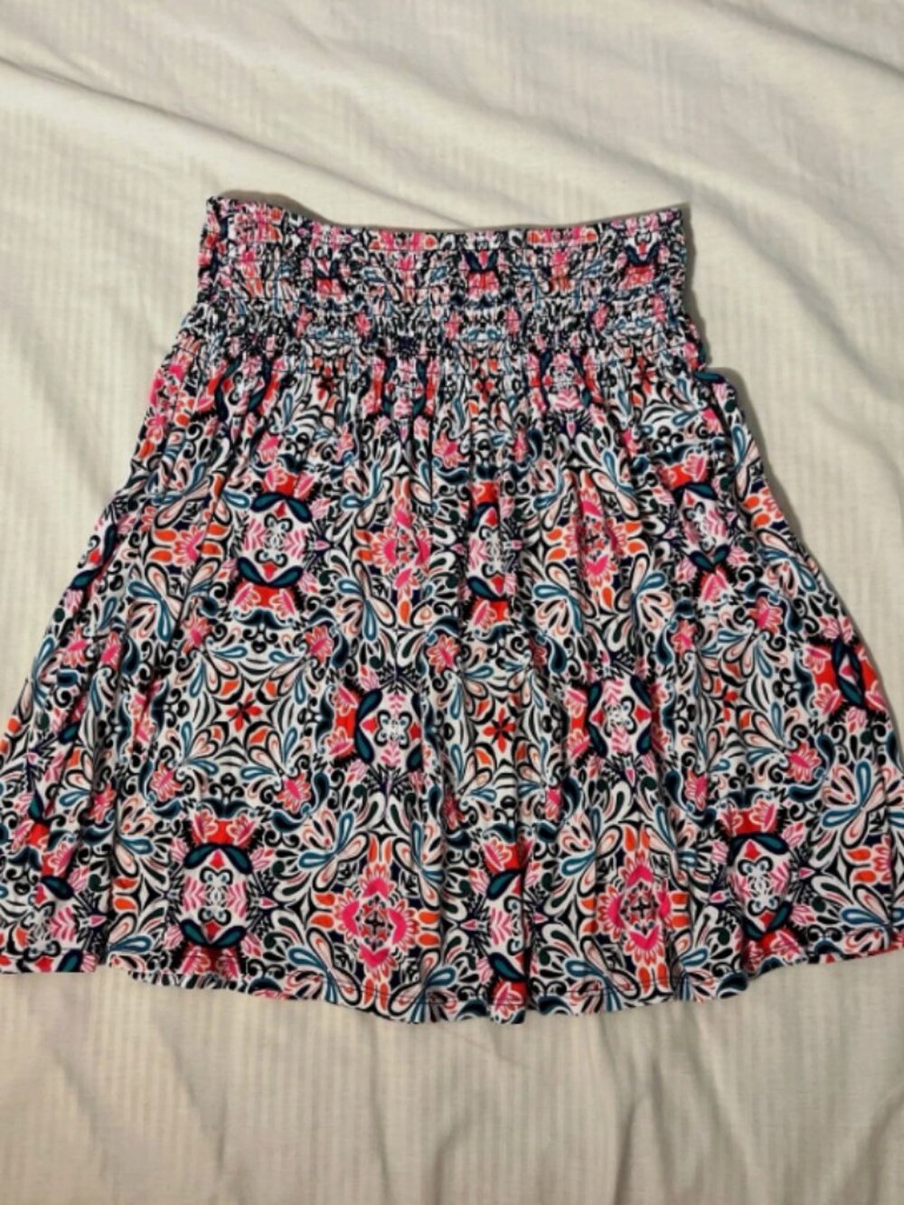 Cynthia Rowley Smocked Elastic Waist Mini Skirt Size Small S